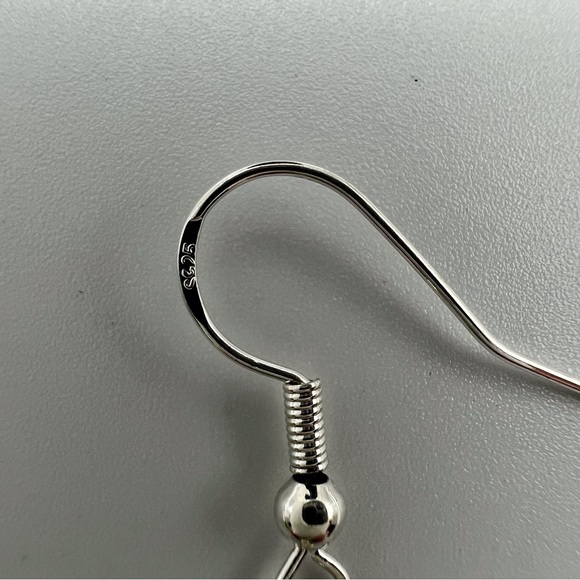 925 Sterling Silver Green Sea Glass Beach Jewel Teardrop Dangle Fashion Earring - Picture 5 of 7